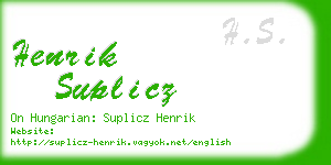 henrik suplicz business card